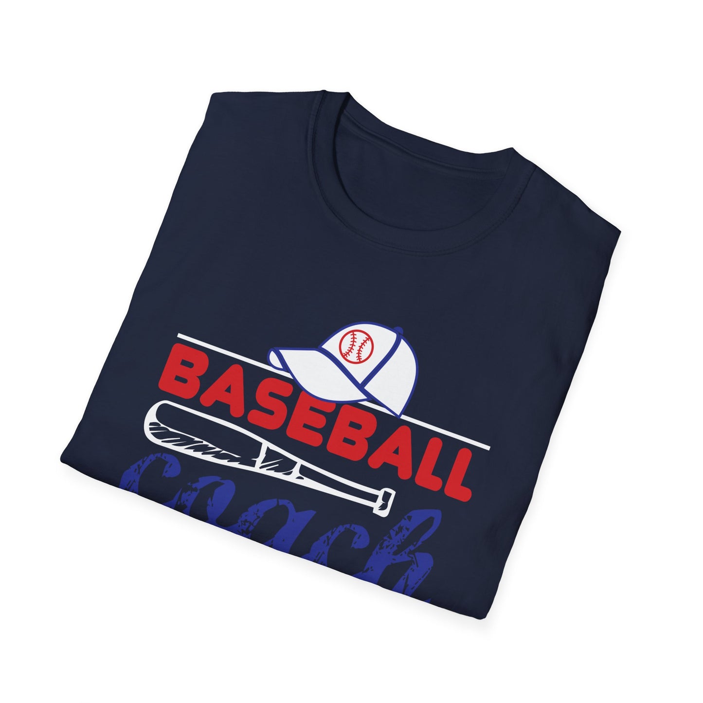 Baseball Coach T-Shirt — Vintage Cap & Bat Design