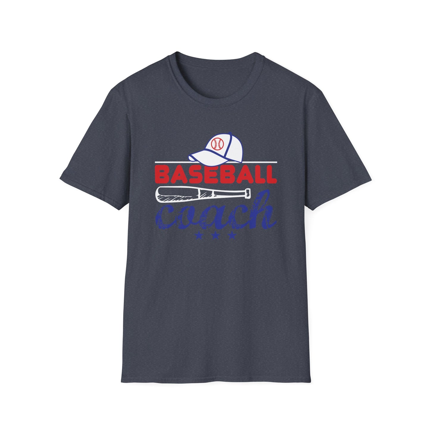 Baseball Coach T-Shirt — Vintage Cap & Bat Design