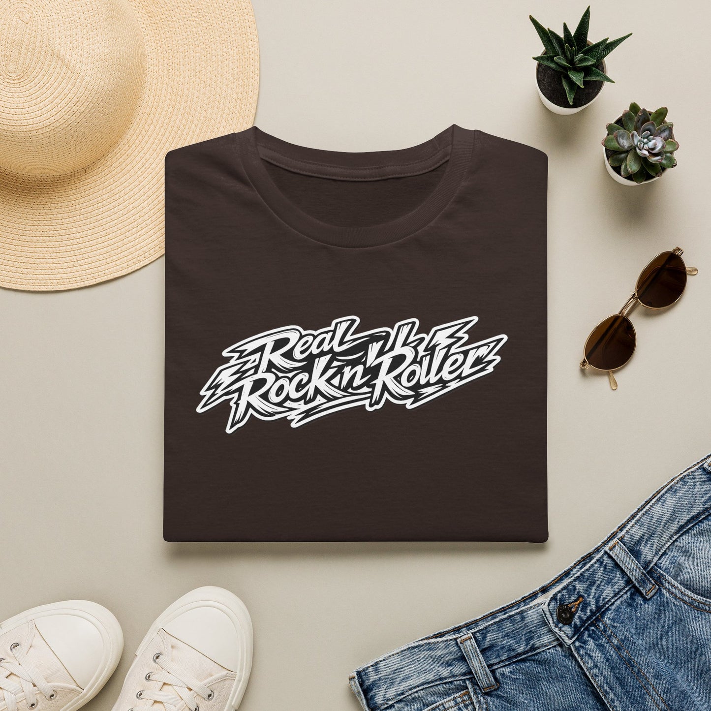 "Rock n Roll Is In My Soul" Signiture Graphic T-Shirt — "Real Rock n Roller" Retro Band Tee