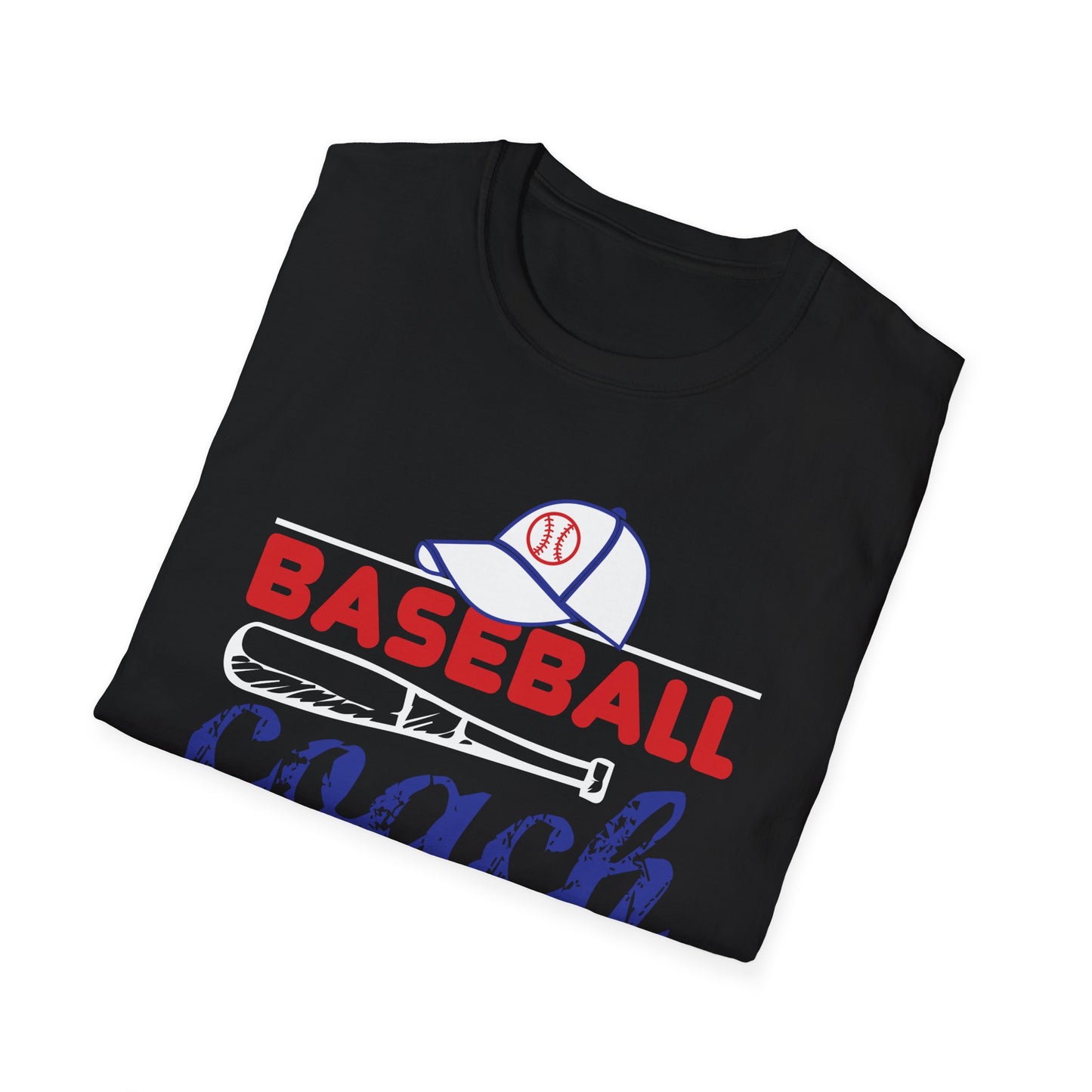 Baseball Coach T-Shirt — Vintage Cap & Bat Design