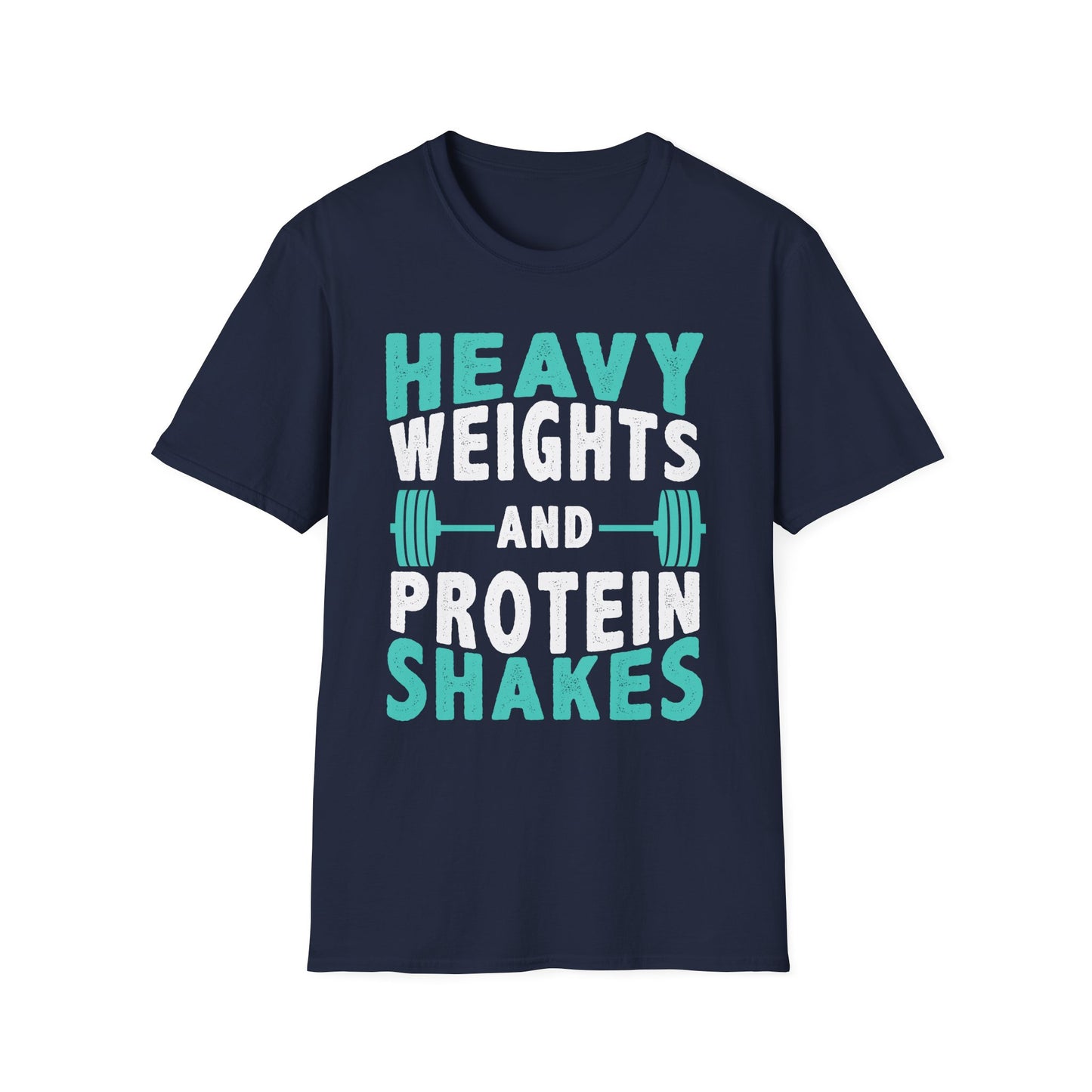 Heavy Weights and Protein Shakes T-Shirt — Funny Gym Workout Tee