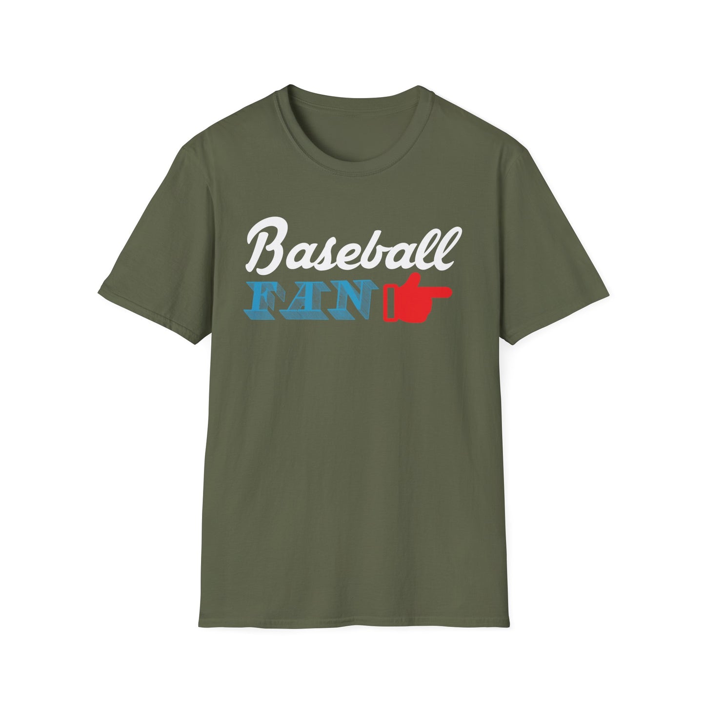 Baseball Fan T-Shirt — Vintage Script & Thumbs-Up Graphic
