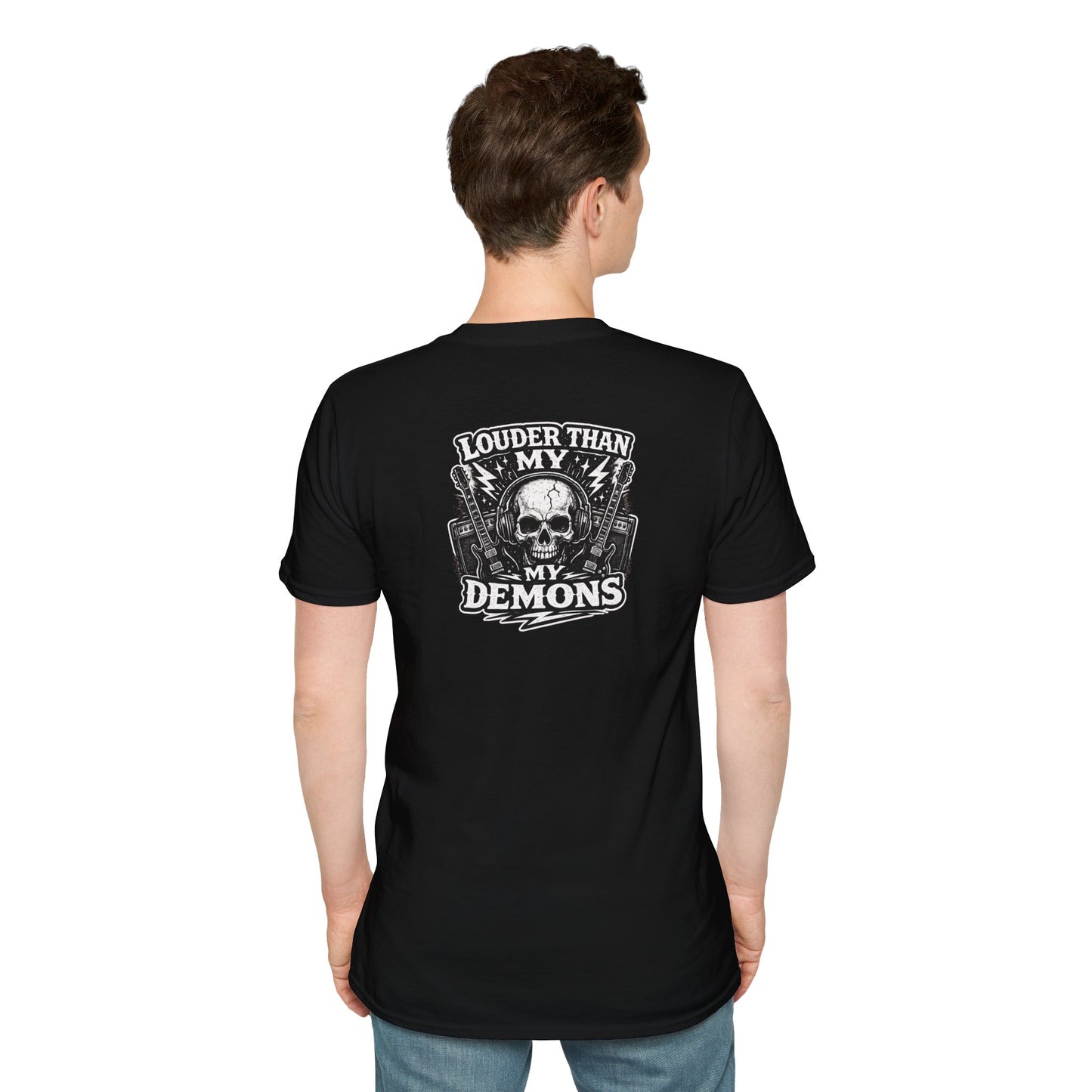 Rock-n-Rolla Tee — "Louder Than My Demons" Skull Rock T-Shirt