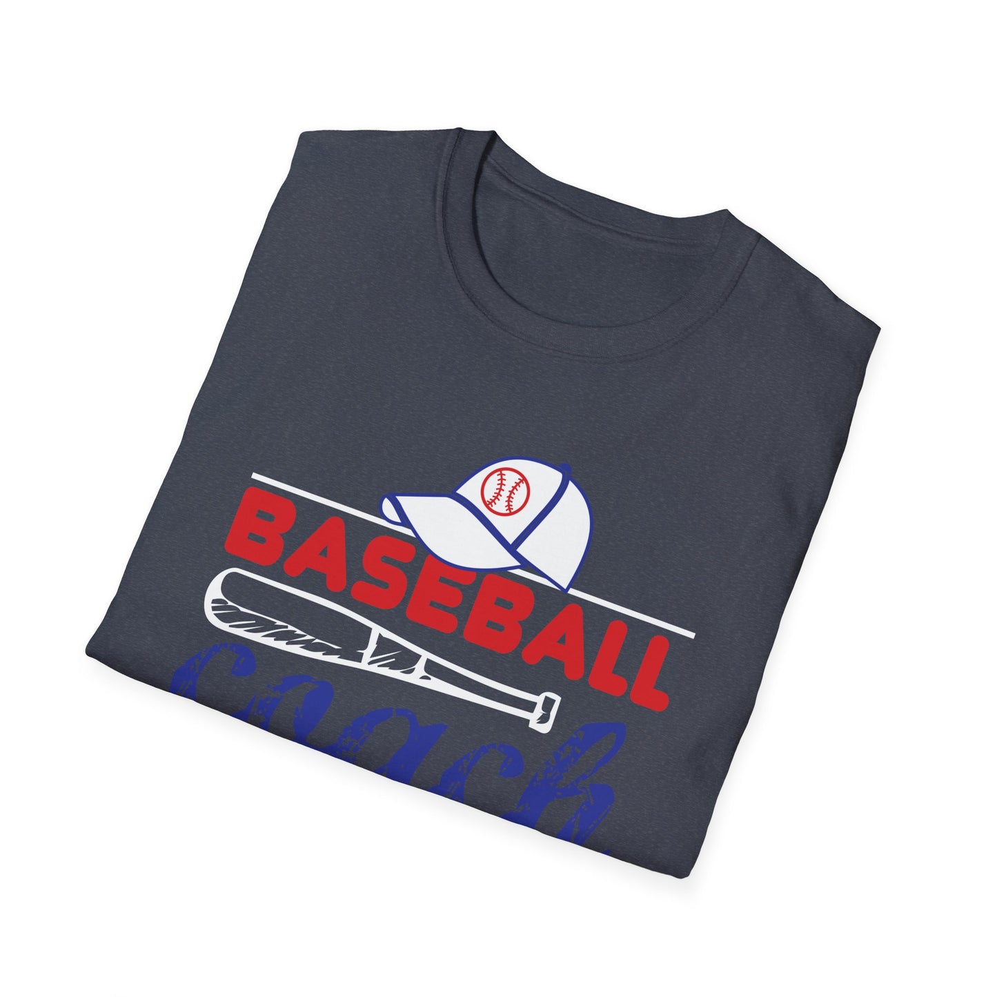 Baseball Coach T-Shirt — Vintage Cap & Bat Design