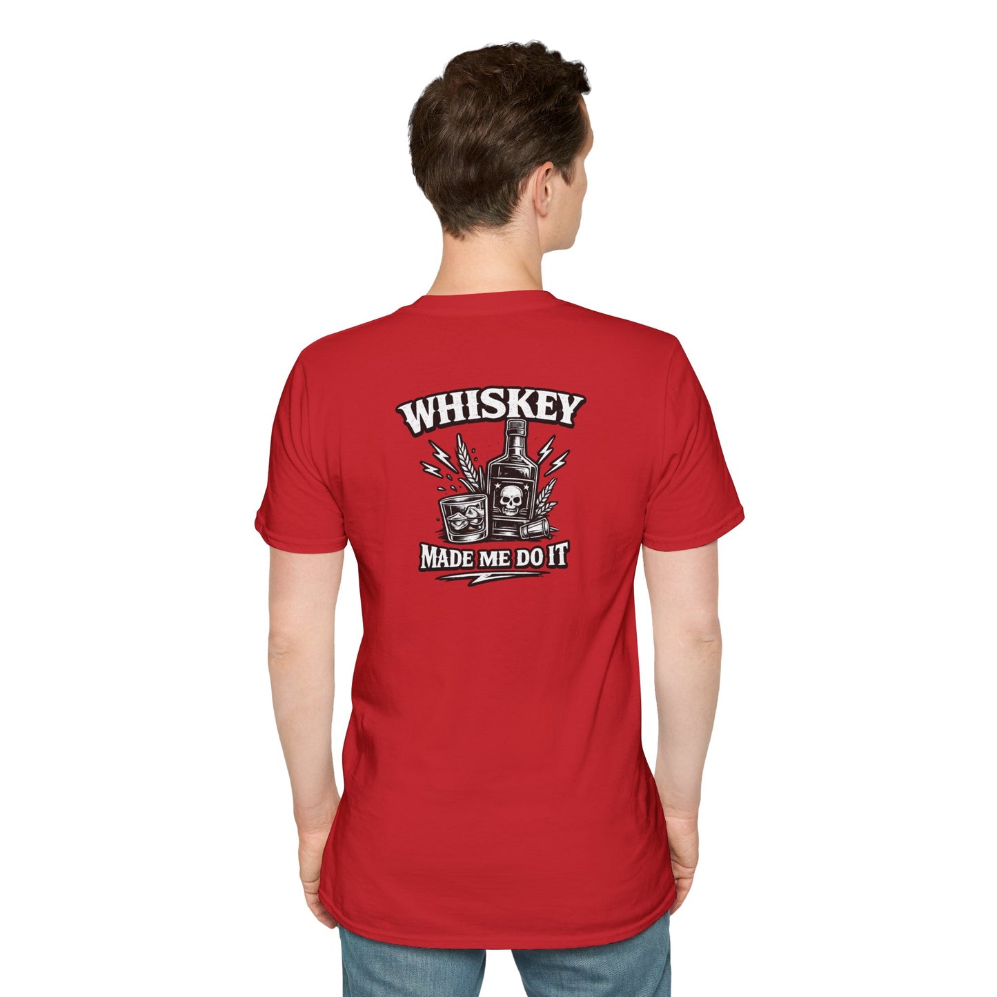 Rock-n-Rolla Whiskey T-Shirt — "Whiskey Made Me Do It" Retro Band Tee
