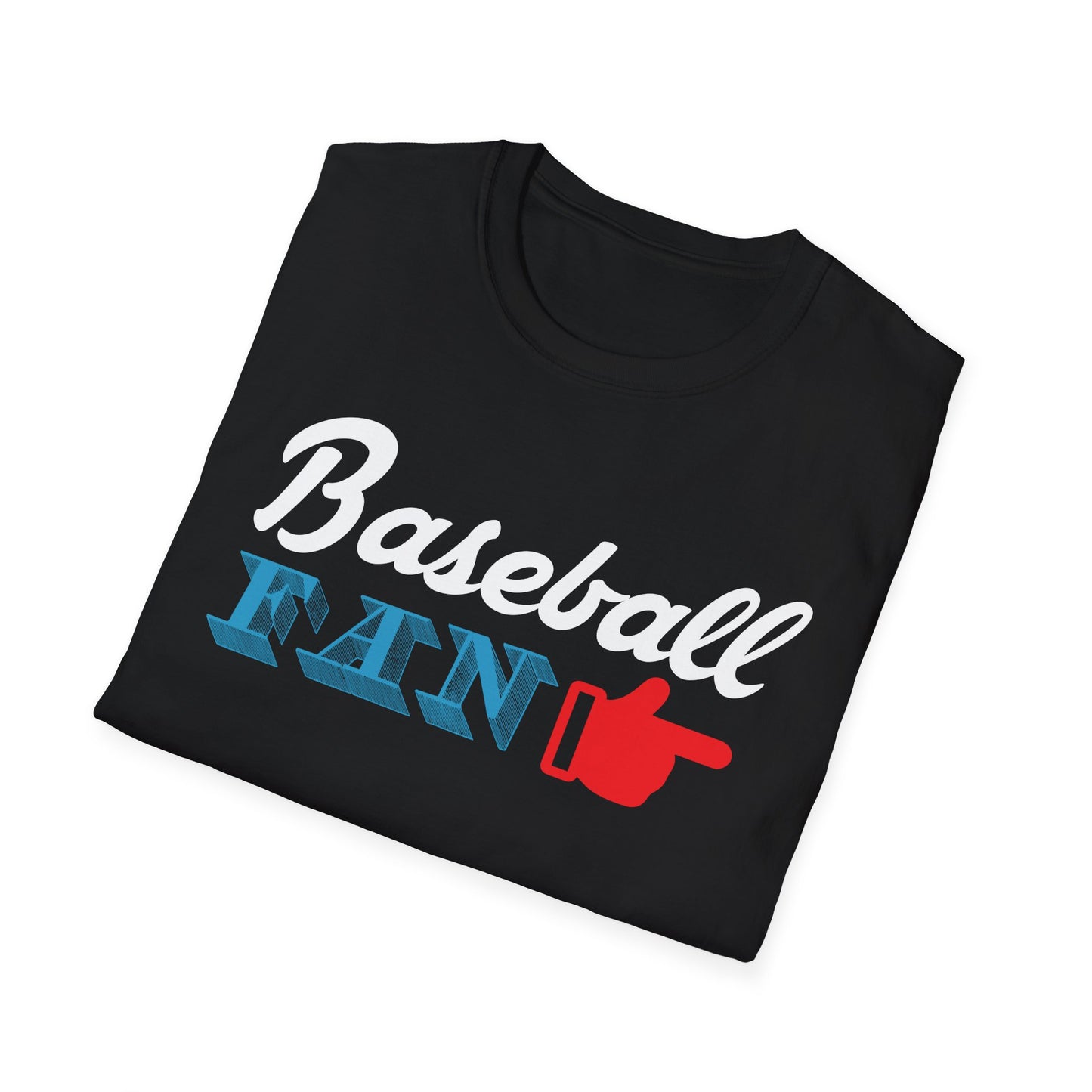 Baseball Fan T-Shirt — Vintage Script & Thumbs-Up Graphic