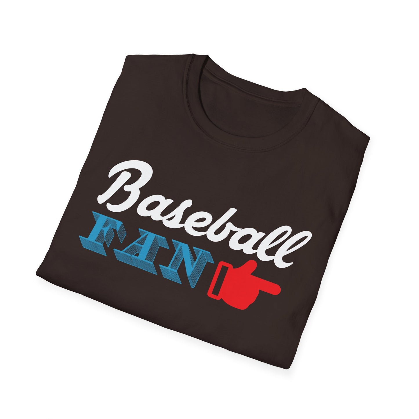 Baseball Fan T-Shirt — Vintage Script & Thumbs-Up Graphic