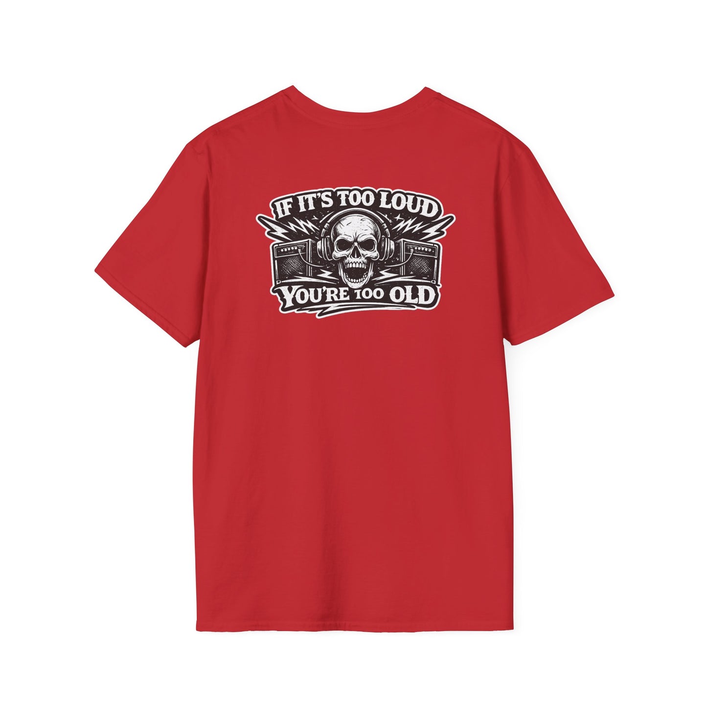 Rock 'n' Roll T-Shirt — "If It's Too Loud You're Too Old" Skull Guitar Tee
