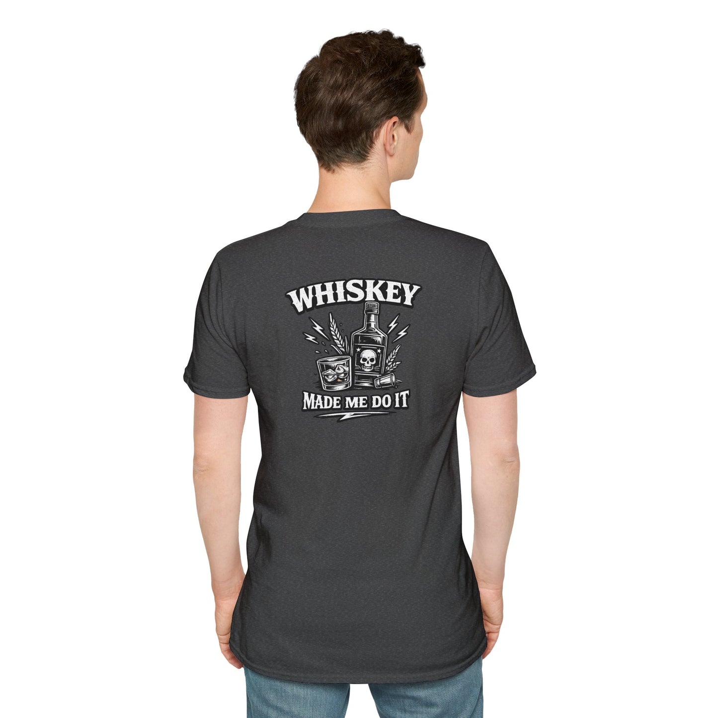 Rock-n-Rolla Whiskey T-Shirt — "Whiskey Made Me Do It" Retro Band Tee