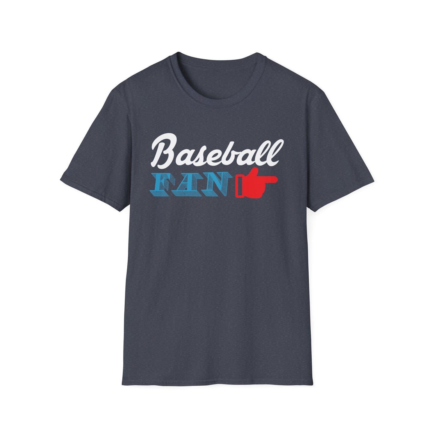 Baseball Fan T-Shirt — Vintage Script & Thumbs-Up Graphic