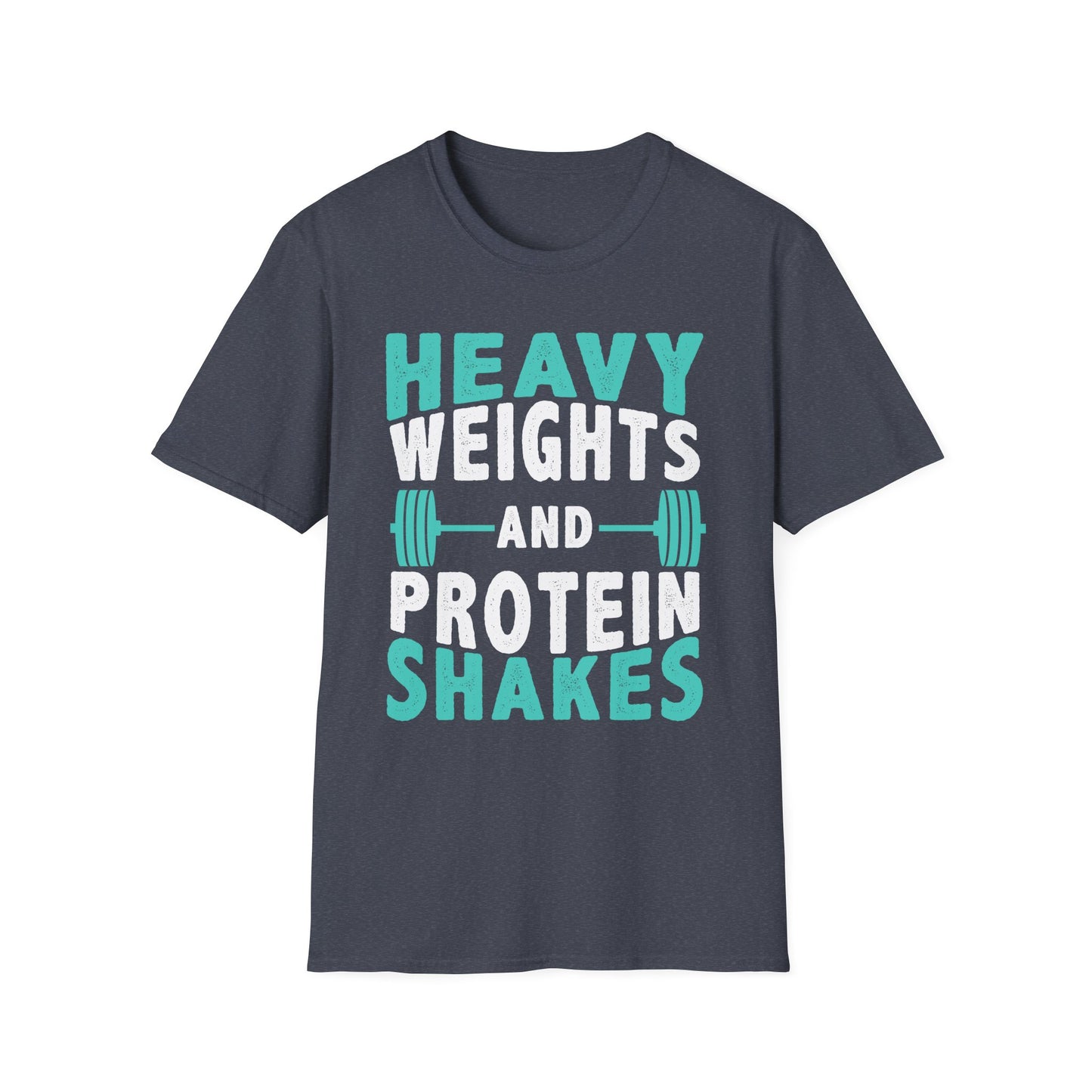Heavy Weights and Protein Shakes T-Shirt — Funny Gym Workout Tee