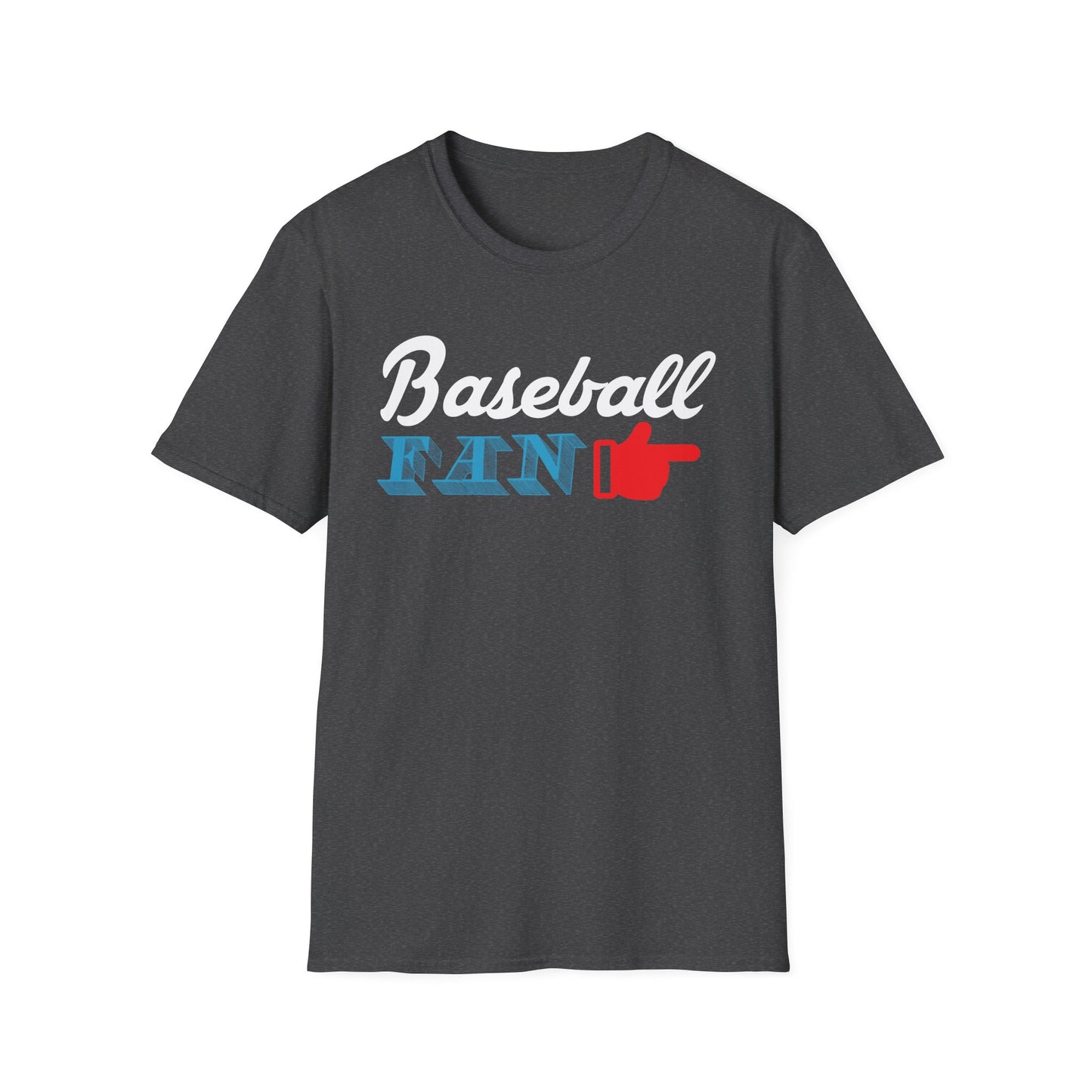 Baseball Fan T-Shirt — Vintage Script & Thumbs-Up Graphic