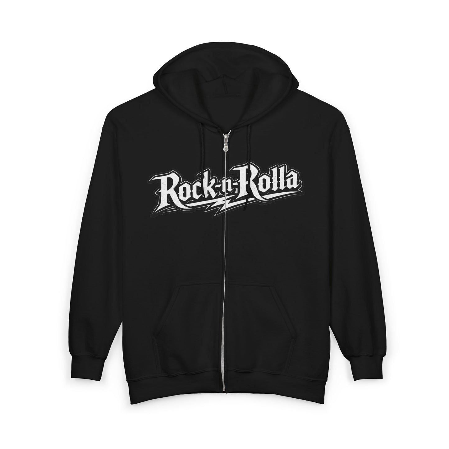 Rock-n-Rolla Zip Hoodie — "Rockin' Roll is in My Soul" Guitar Skull Graphic