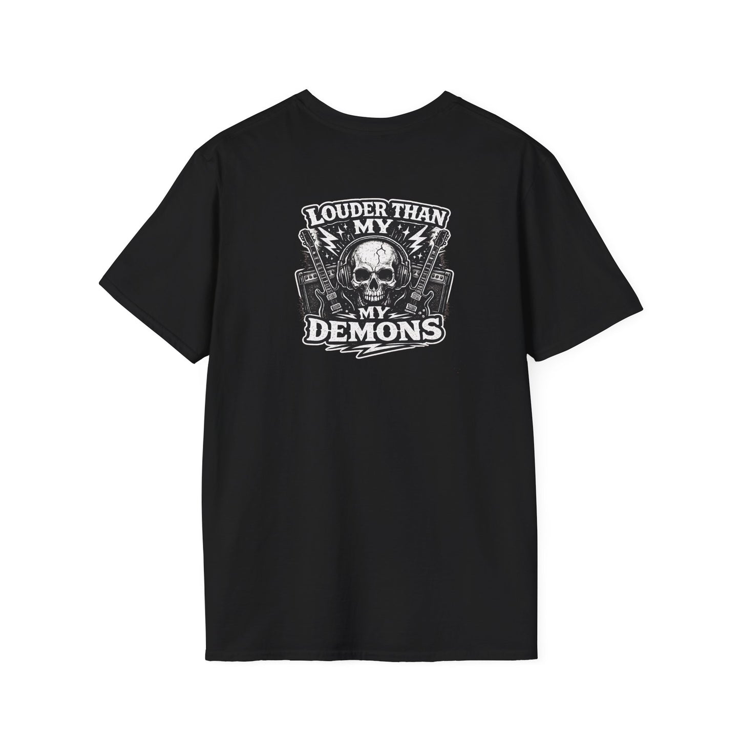 Rock-n-Rolla Tee — "Louder Than My Demons" Skull Rock T-Shirt