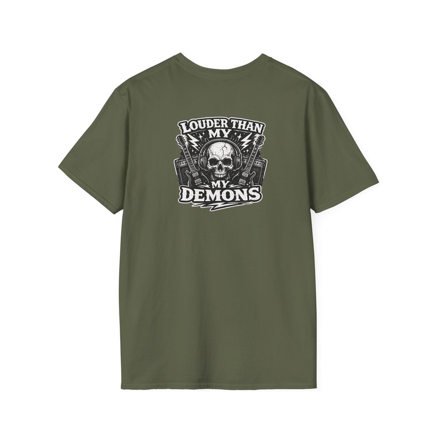 Rock-n-Rolla Tee — "Louder Than My Demons" Skull Rock T-Shirt