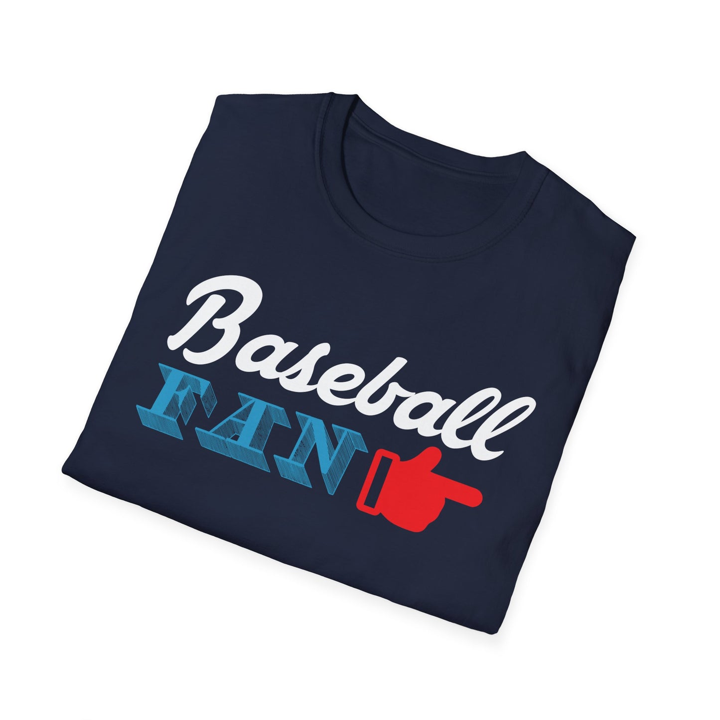 Baseball Fan T-Shirt — Vintage Script & Thumbs-Up Graphic