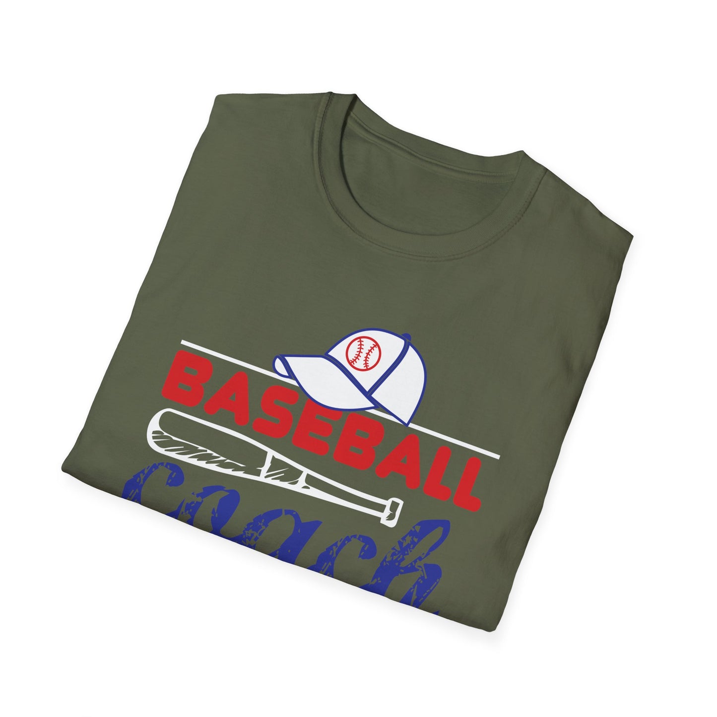 Baseball Coach T-Shirt — Vintage Cap & Bat Design