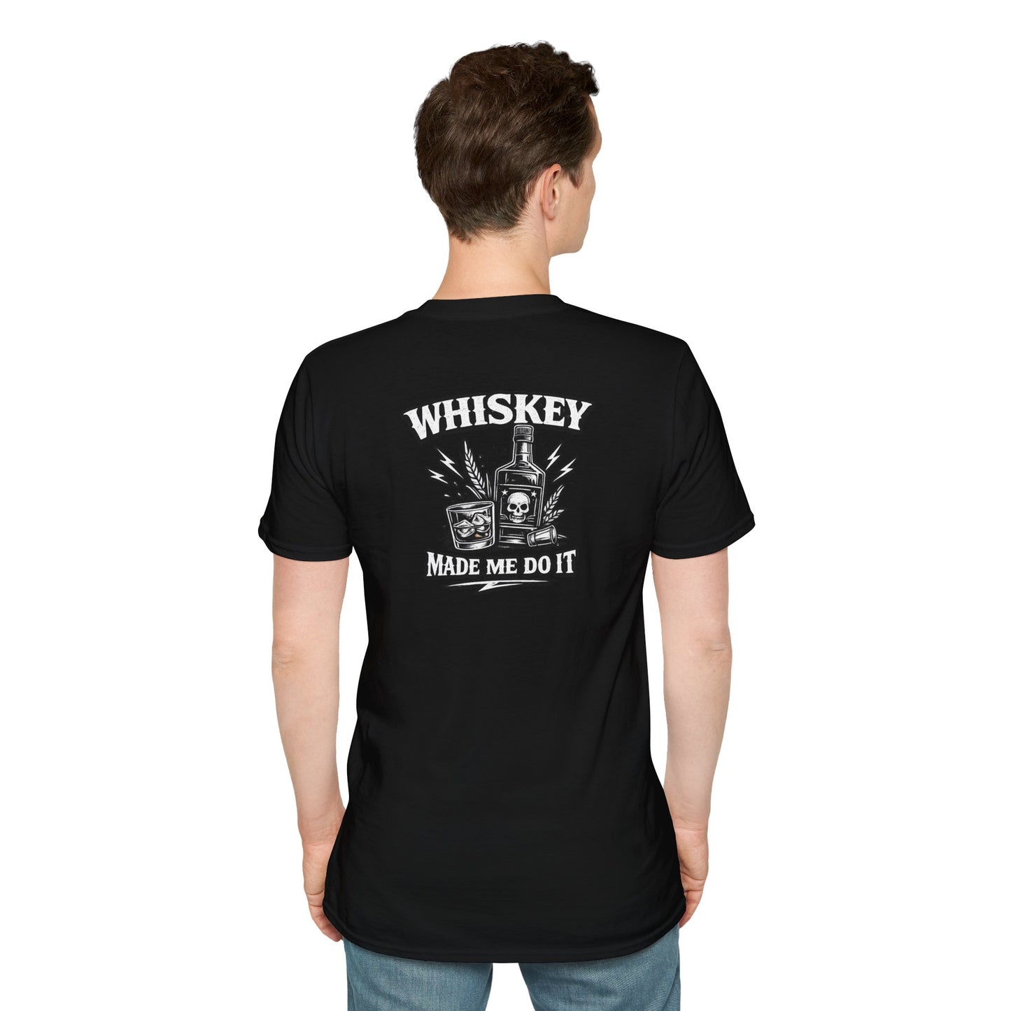 Rock-n-Rolla Whiskey T-Shirt — "Whiskey Made Me Do It" Retro Band Tee