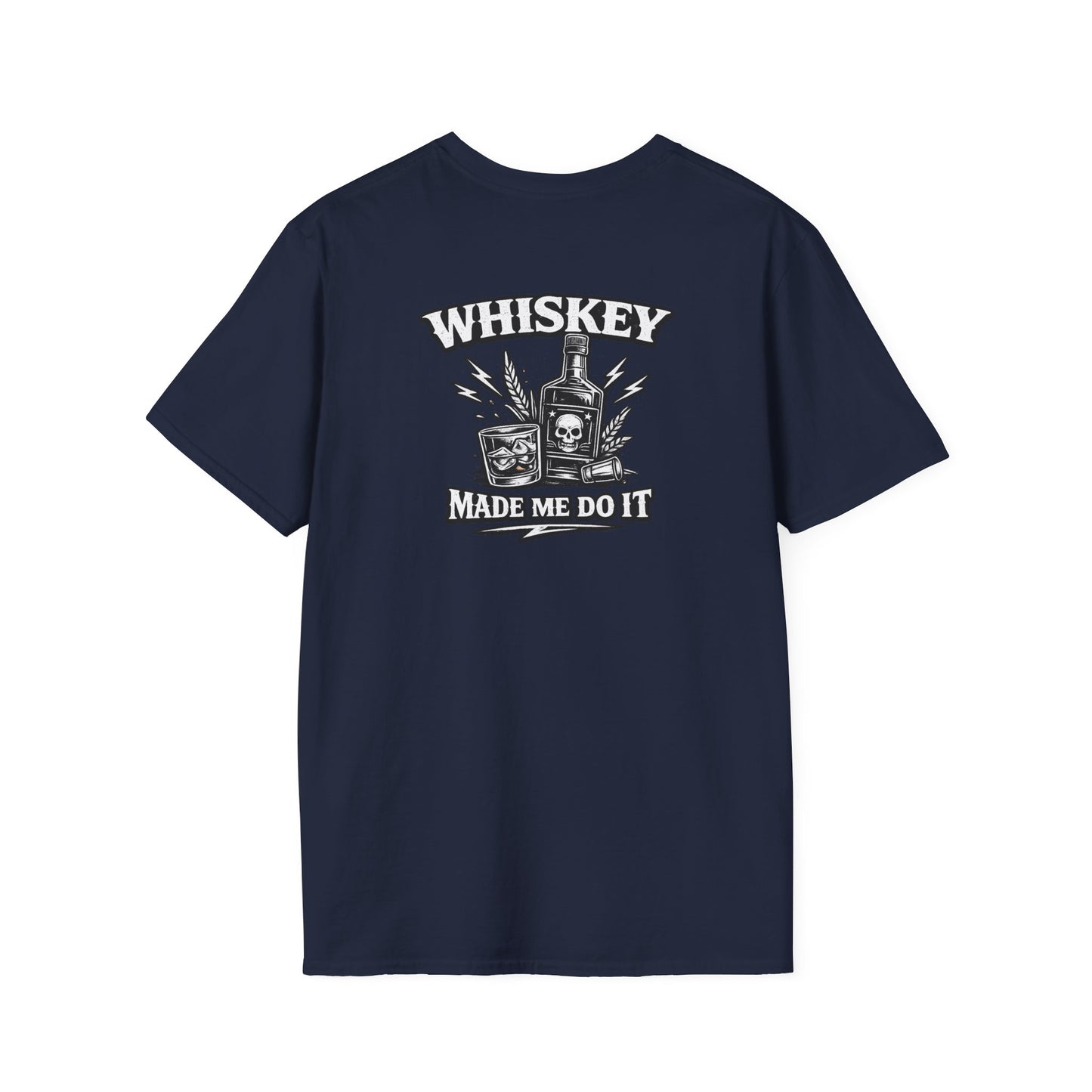Rock-n-Rolla Whiskey T-Shirt — "Whiskey Made Me Do It" Retro Band Tee