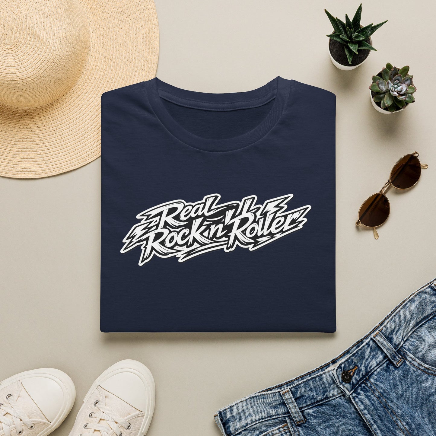"Rock n Roll Is In My Soul" Signiture Graphic T-Shirt — "Real Rock n Roller" Retro Band Tee