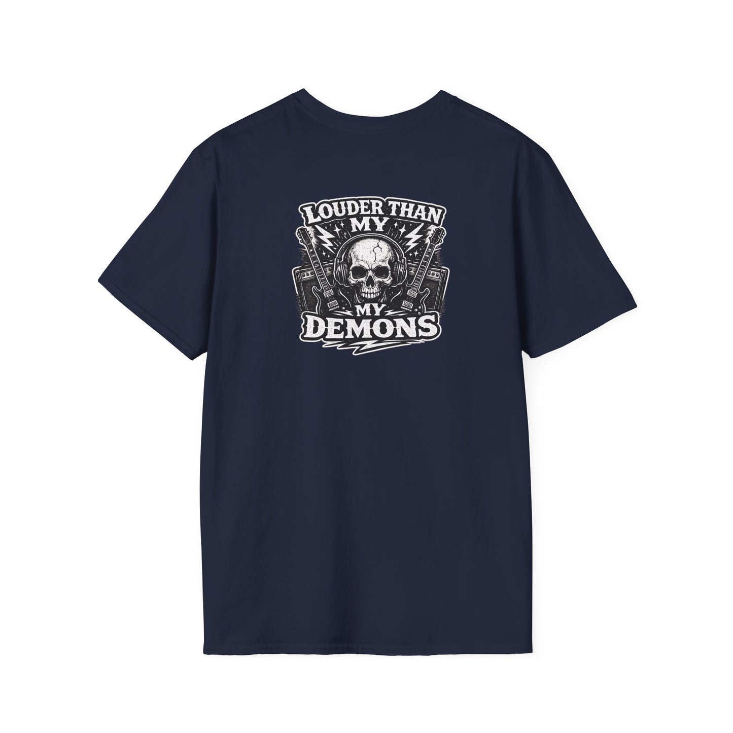 Rock-n-Rolla Tee — "Louder Than My Demons" Skull Rock T-Shirt