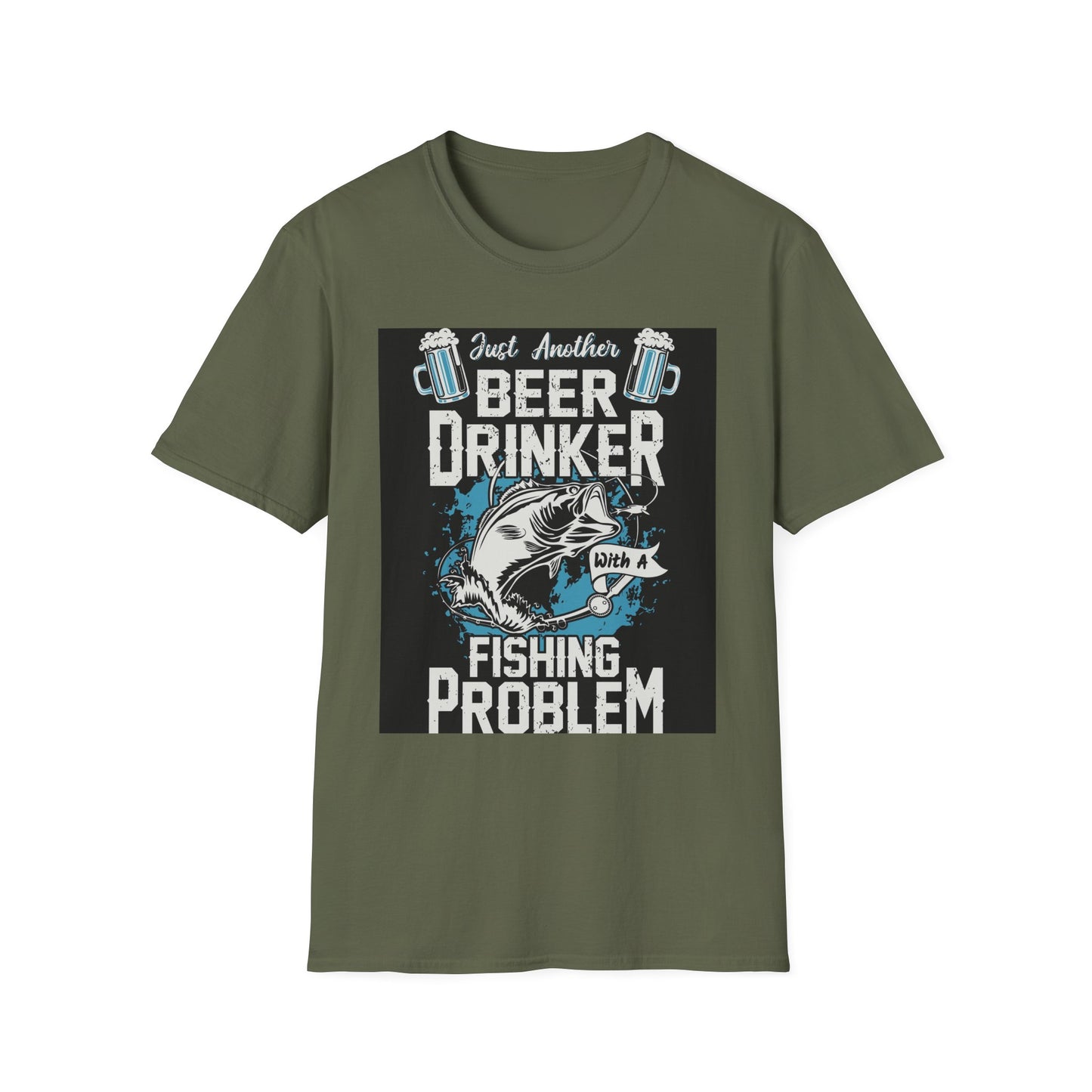 Fishing & Beer T-Shirt — "Just Another Beer Drinker With A Fishing Problem" Graphic Tee