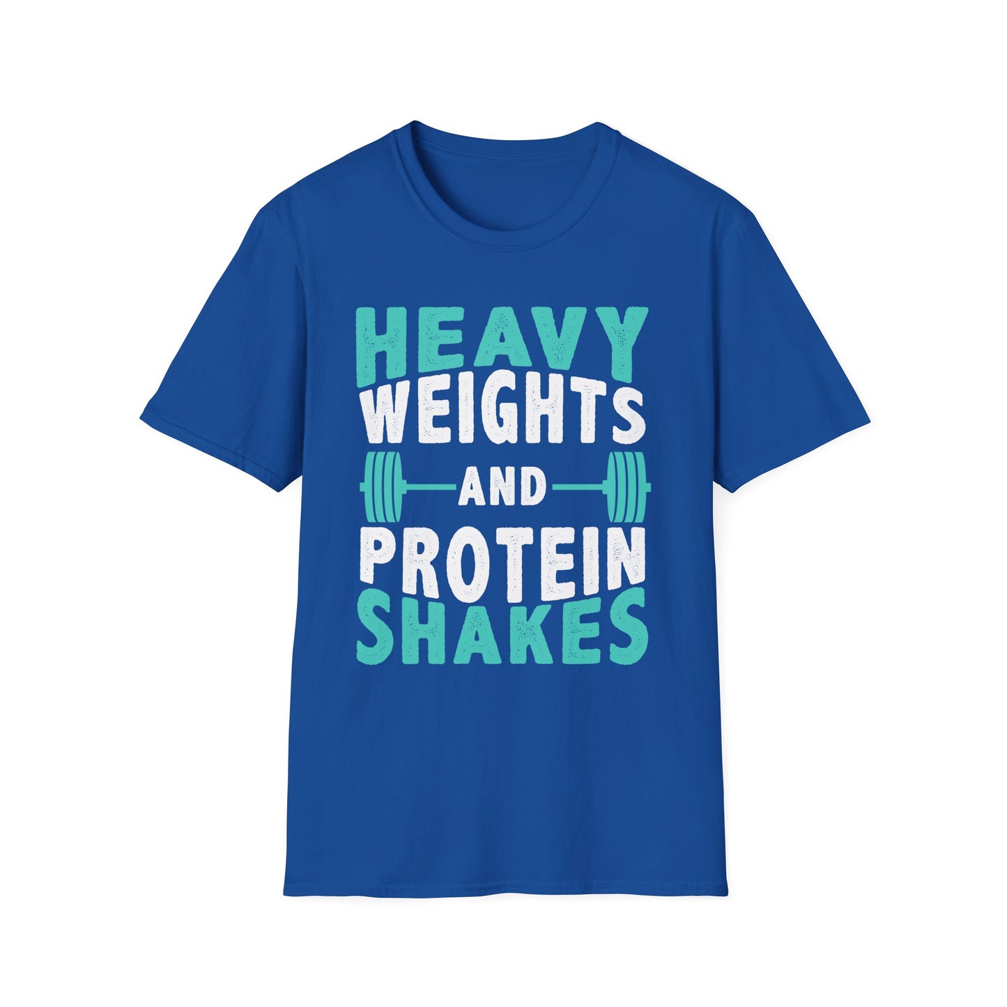 Heavy Weights and Protein Shakes T-Shirt — Funny Gym Workout Tee