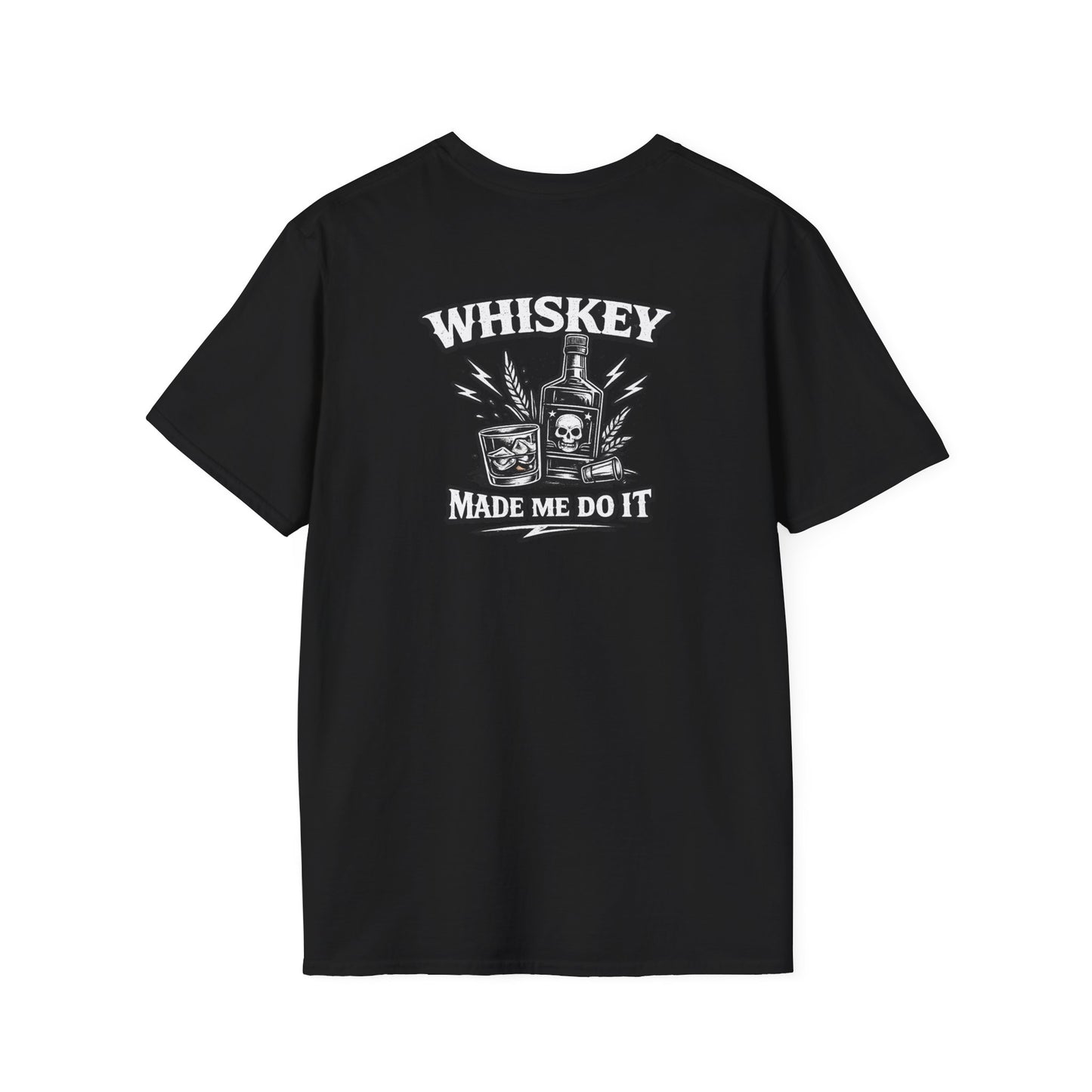 Rock-n-Rolla Whiskey T-Shirt — "Whiskey Made Me Do It" Retro Band Tee