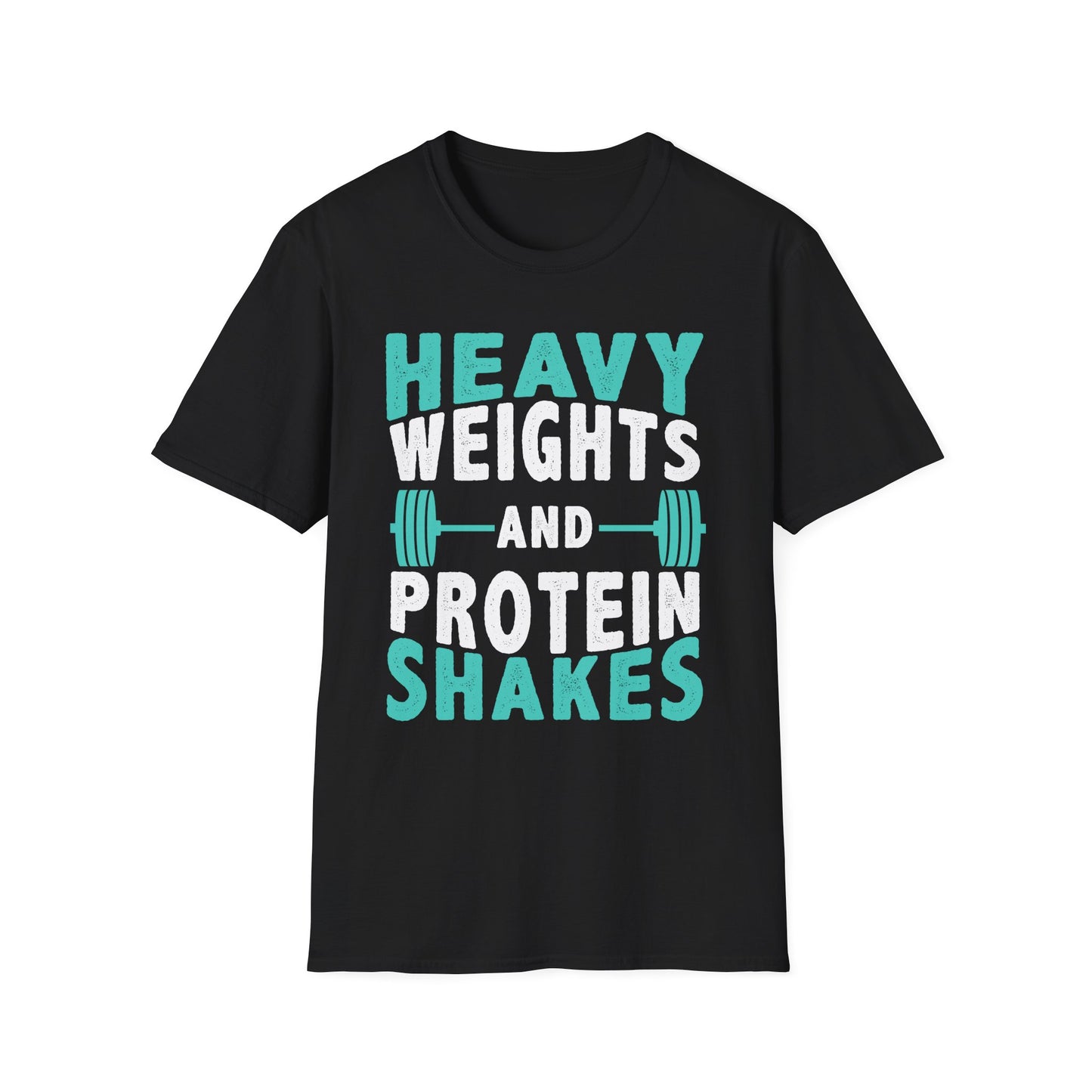 Heavy Weights and Protein Shakes T-Shirt — Funny Gym Workout Tee