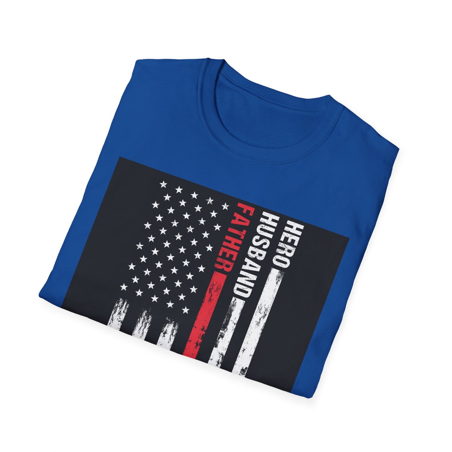 Hero Husband Father Graphic T-Shirt, Patriotic Tee, Gifts for Dads, Memorial Day Shirt, Father's Day Gift, Unisex Softstyle Tee
