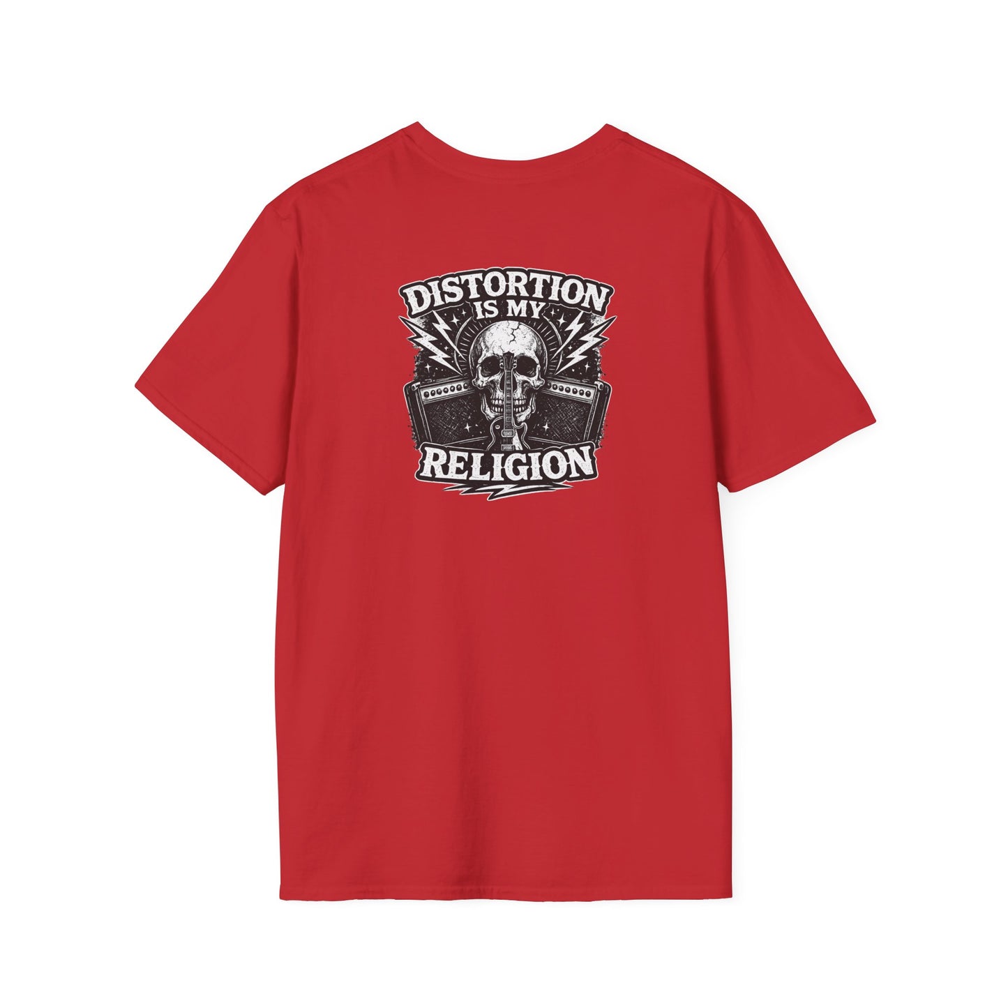 Rock & Roll T-Shirt — "Distortion Is My Religion" Vintage Guitar Skull Tee
