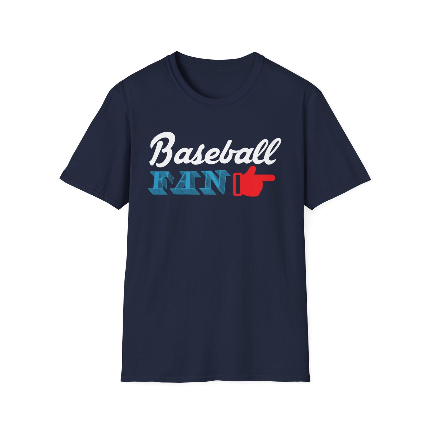 Baseball Fan T-Shirt — Vintage Script & Thumbs-Up Graphic
