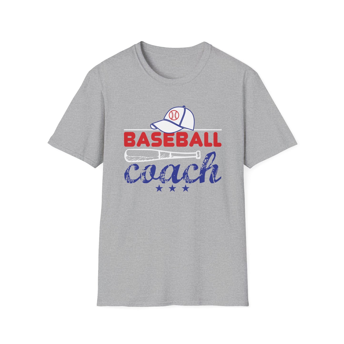 Baseball Coach T-Shirt — Vintage Cap & Bat Design