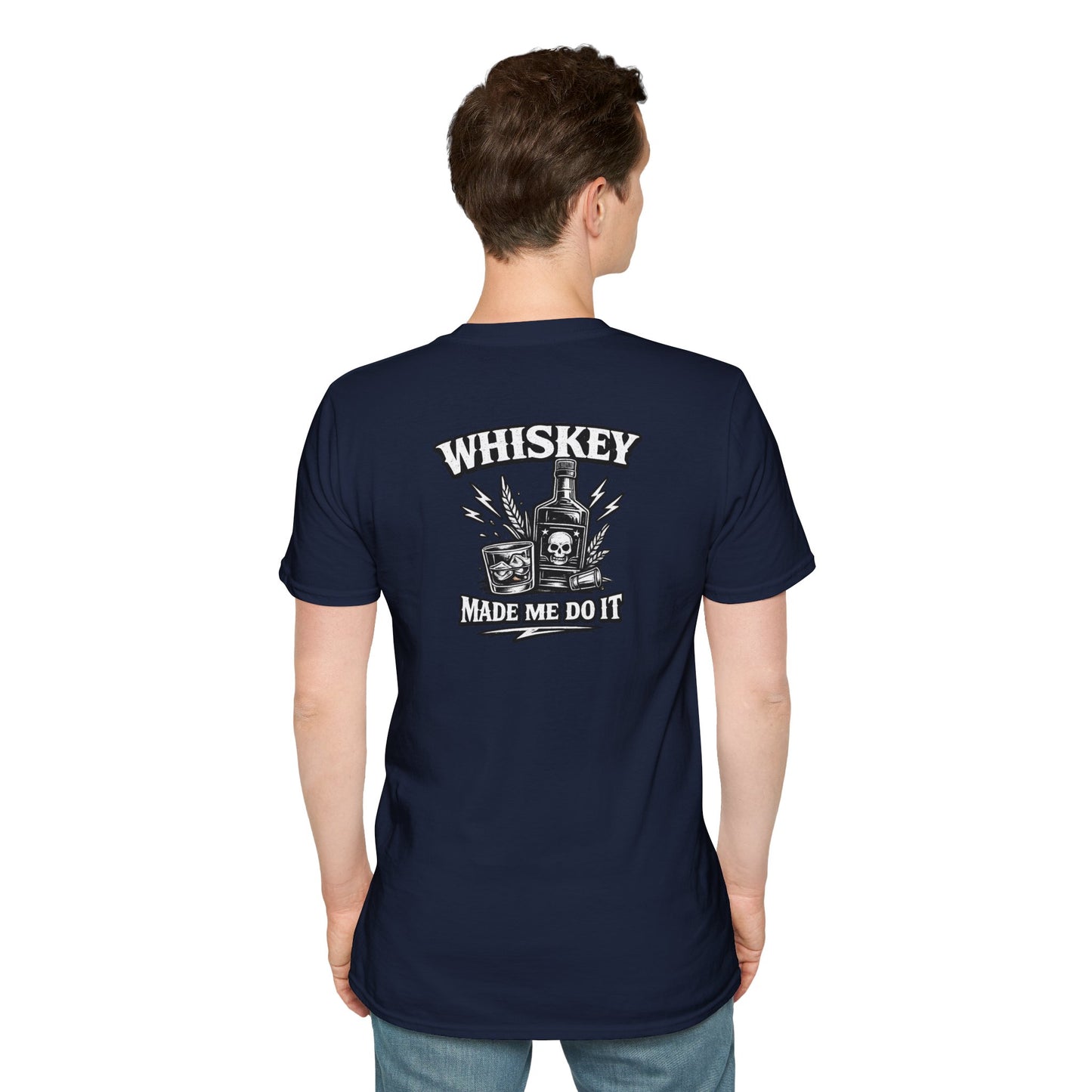 Rock-n-Rolla Whiskey T-Shirt — "Whiskey Made Me Do It" Retro Band Tee