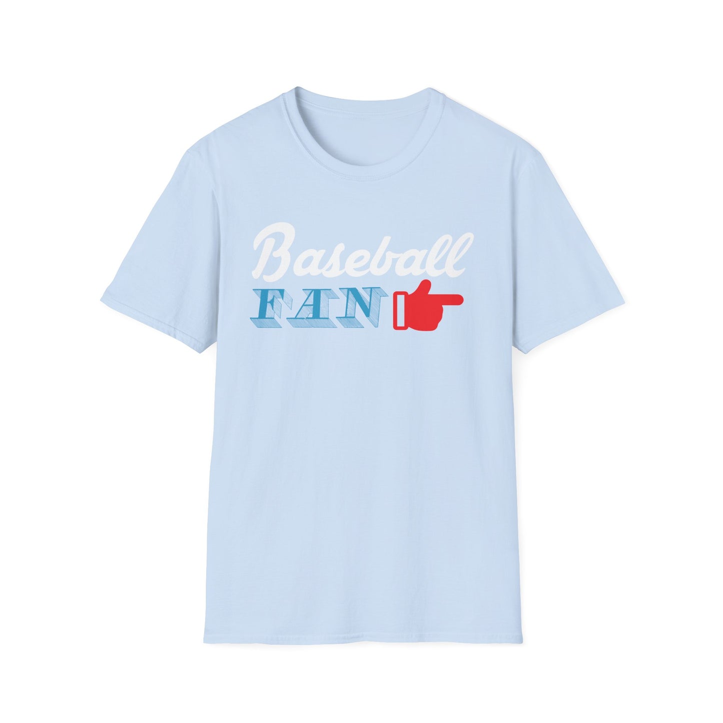 Baseball Fan T-Shirt — Vintage Script & Thumbs-Up Graphic