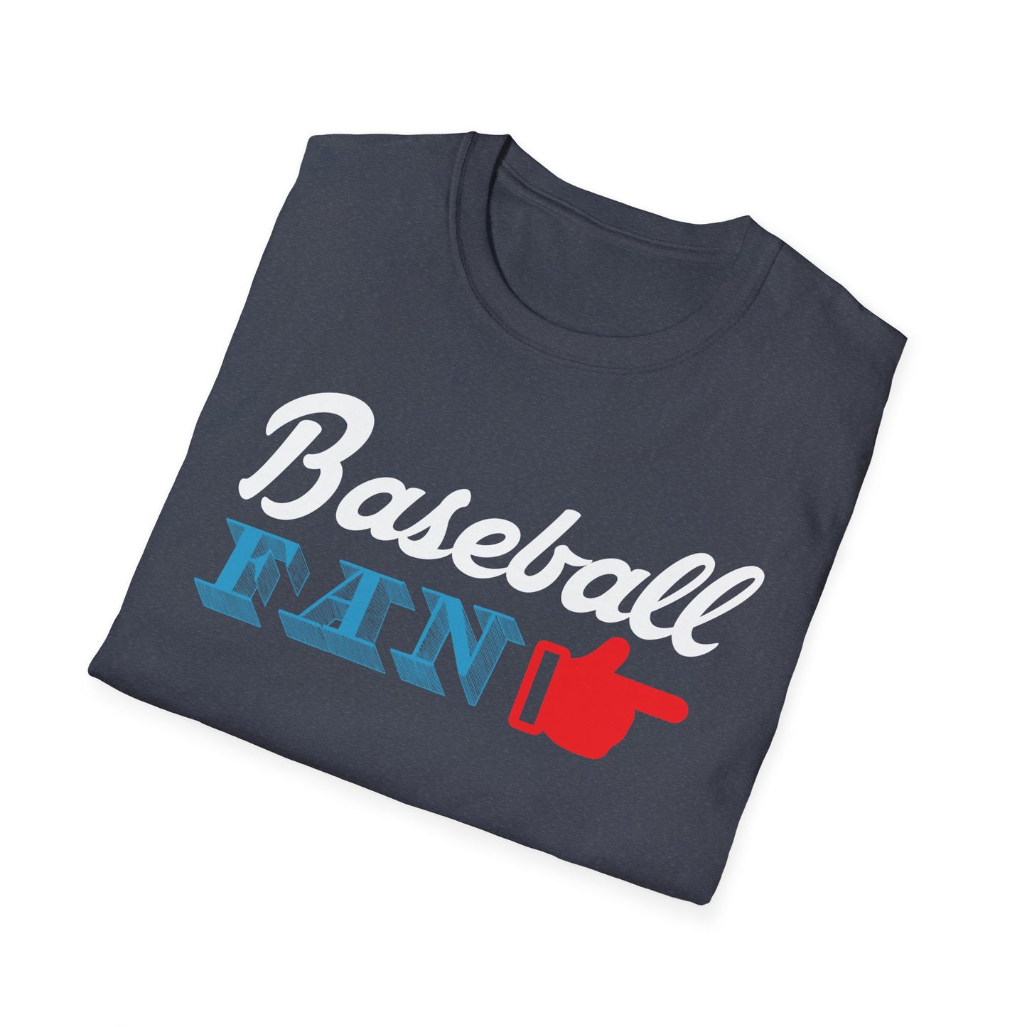 Baseball Fan T-Shirt — Vintage Script & Thumbs-Up Graphic