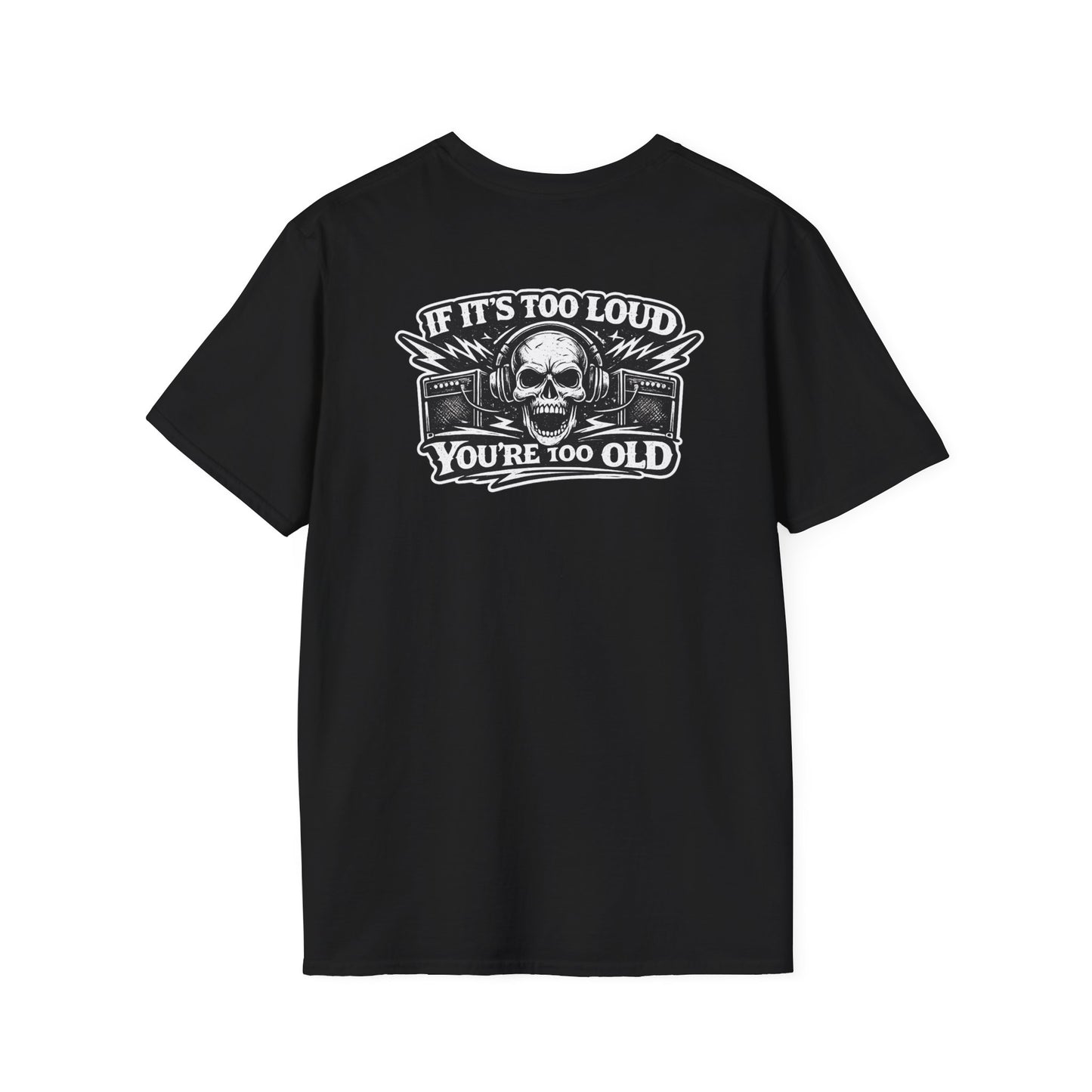 Rock 'n' Roll T-Shirt — "If It's Too Loud You're Too Old" Skull Guitar Tee