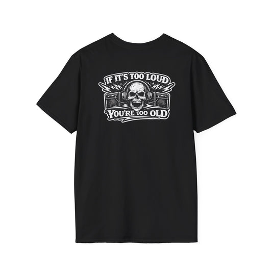 Rock 'n' Roll T-Shirt — "If It's Too Loud You're Too Old" Skull Guitar Tee