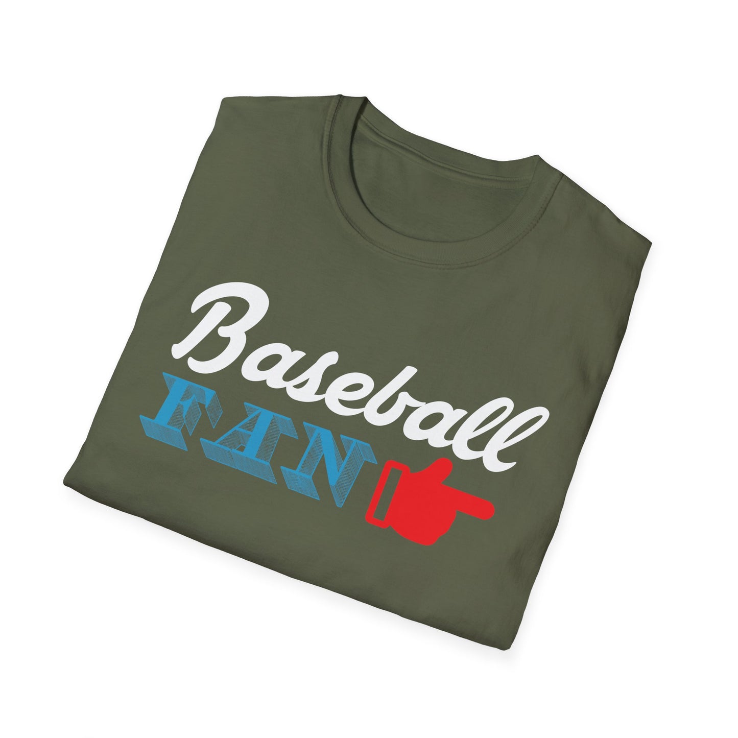 Baseball Fan T-Shirt — Vintage Script & Thumbs-Up Graphic